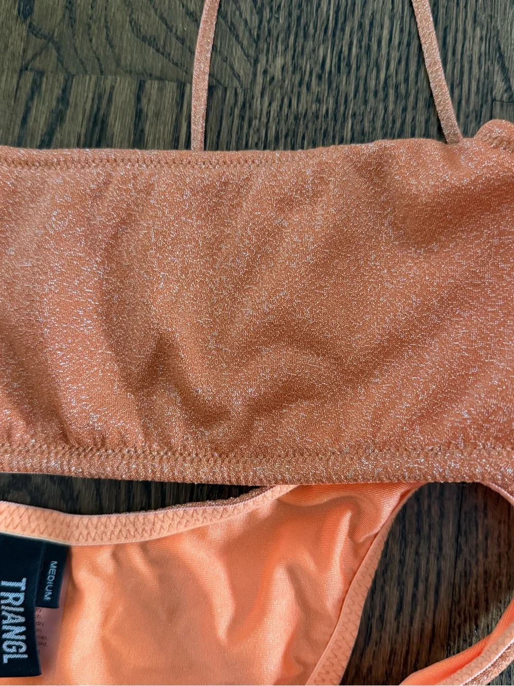 triangl swimwear Orange Shimmery Bikini Top
